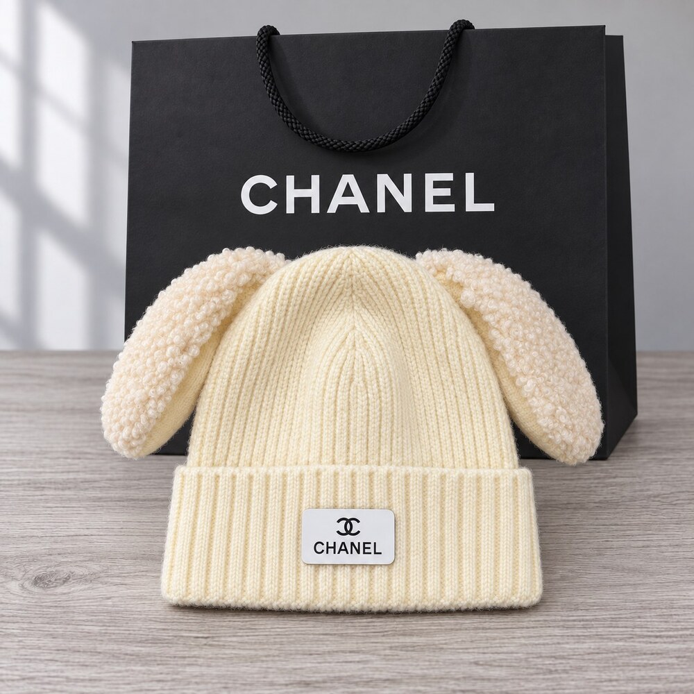 CHANEL Teddy Ear Knit Beanie